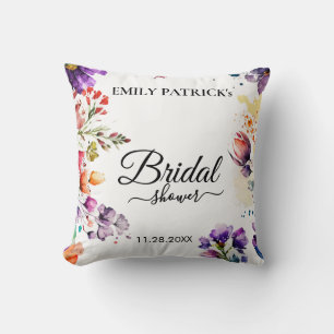 Colorful Floral Bridal shower Cushion