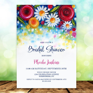 Colorful Floral Bridal Shower Invitation