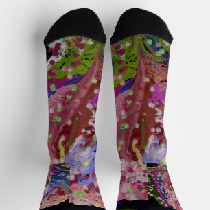 Colorful Floral Crew Socks