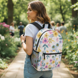 Colorful floral design backpack
