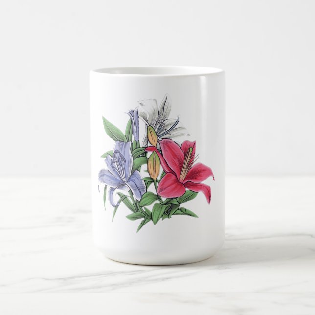 colorful floral design  coffee mug (Center)