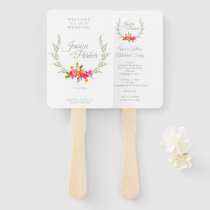 Colorful Floral Design for Wedding or Event Hand Fan