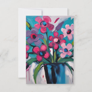 Colorful Floral Design Thank You Card