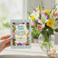 Colorful Floral Easter Egg Hunt 3D paper-cut style