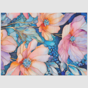 Colorful Floral Ink Art Tissue Paper