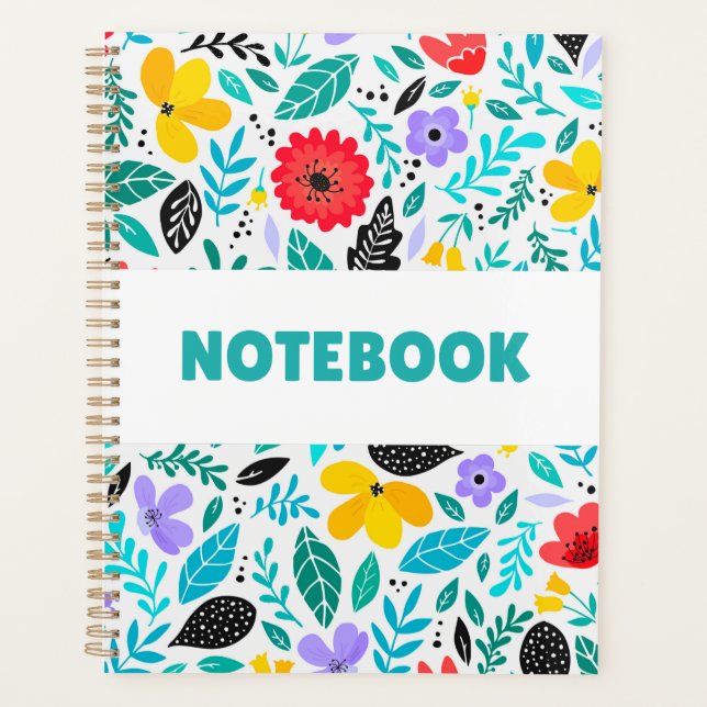 Colorful Floral Notebook – Minimalist Flower  Planner (Front)