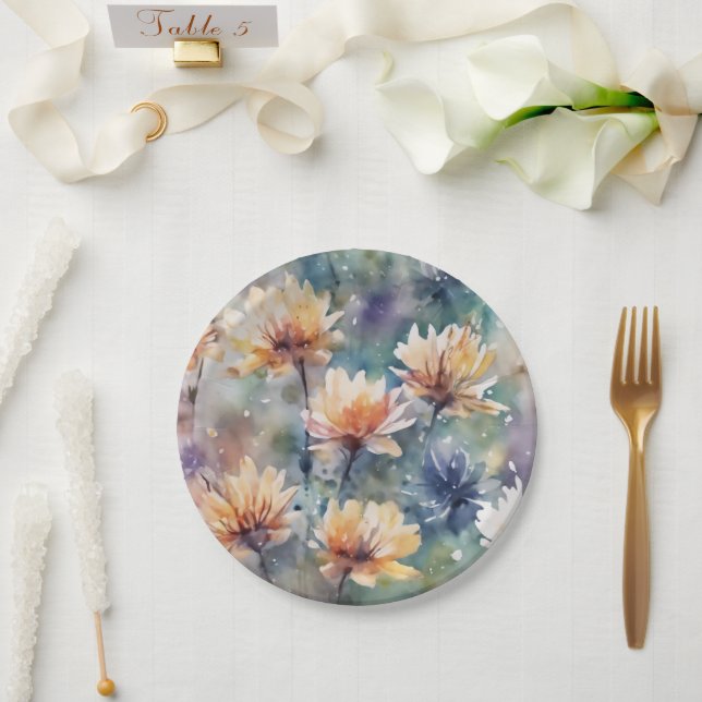 Colorful floral paper plate (Wedding)