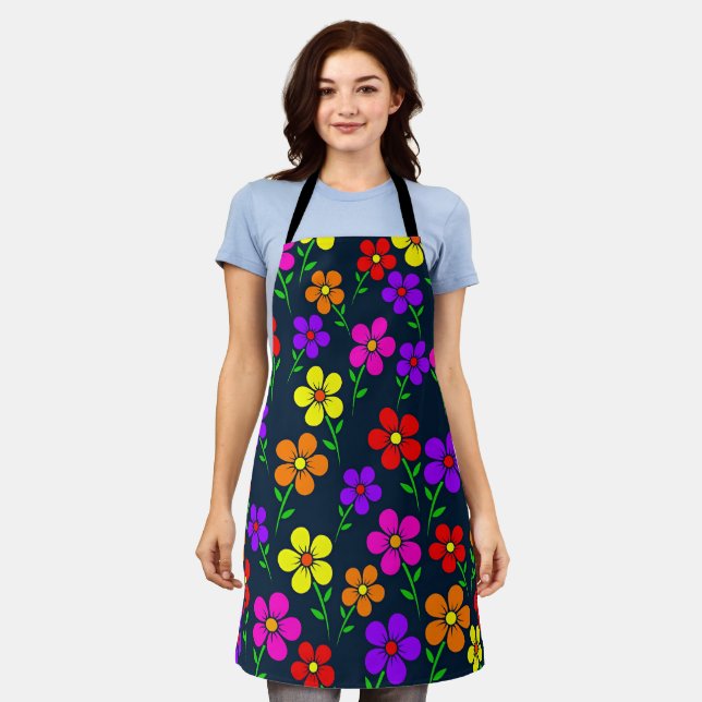 Colorful Floral Pattern Apron (Worn)