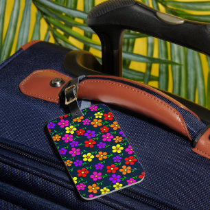 Colorful Floral Pattern Luggage Tag