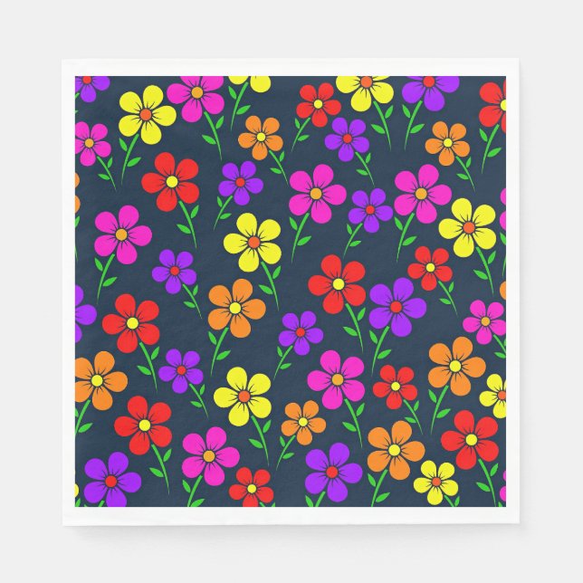 Colorful Floral Pattern Napkin (Front)