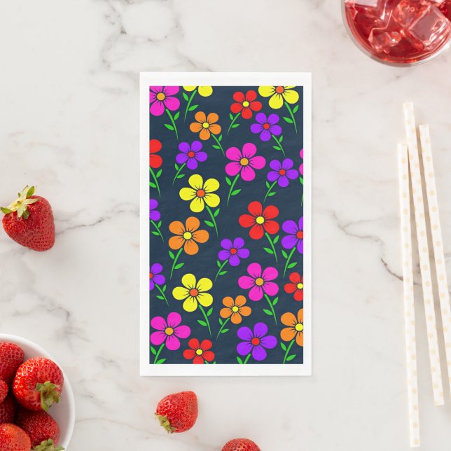 Colorful Floral Pattern Napkin (Insitu)