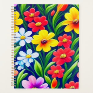 Colorful floral pattern planner