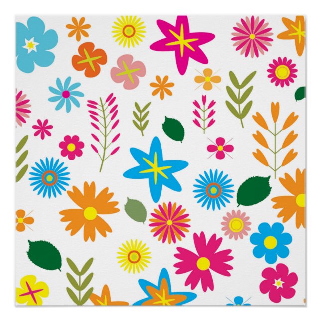 COLORFUL FLORAL PATTERN POSTER (Front)