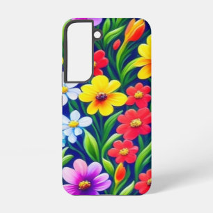 Colorful floral pattern samsung galaxy case