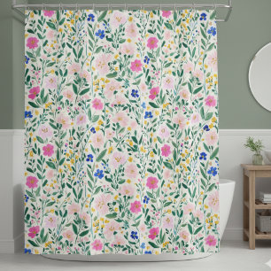 Colorful Floral Shower Curtain