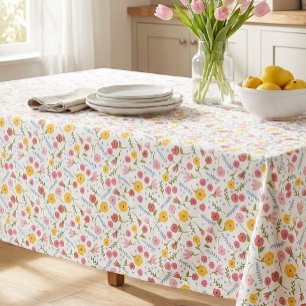 Colorful Floral Spring Garden Tablecloth