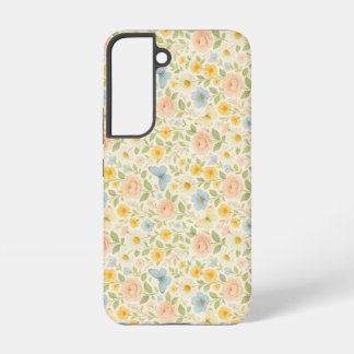 Colorful Floral vintage pattern with butterflies Samsung Galaxy Case