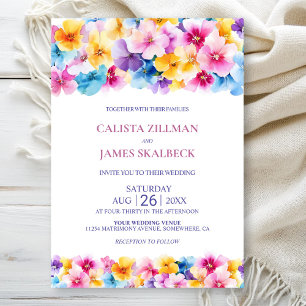 Colorful Floral Wedding Invitation
