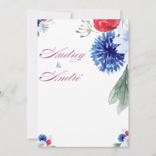 Colorful Floral Wedding Invitation Elegant Roman