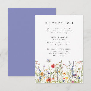 Colorful Floral Wedding Reception Enclosure Card