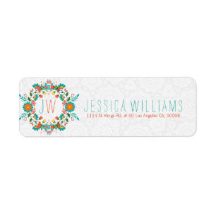 Colorful Floral Wreath Monogramed