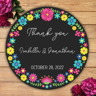 COLORFUL FLOWER CLASSIC ROUND STICKER