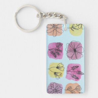 Colorful flower palettes  key ring