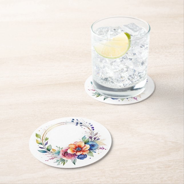 Colorful Flower Paper Coaster (Insitu)