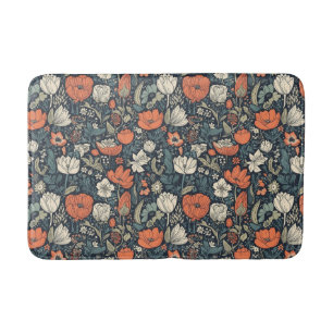Colorful Flower Pattern Bath Mat