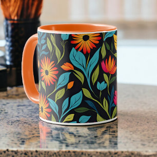 Colorful Flower Pattern Mug
