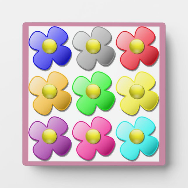 COLORFUL FLOWER PATTERN PLAQUE (Front)