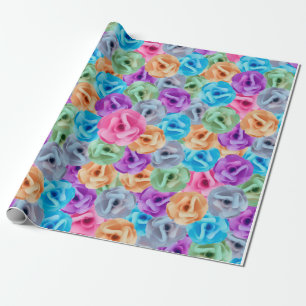 colorful flower pattern wrapping paper