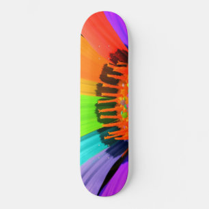 Colorful Flower Petals Skateboard