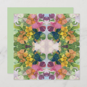 Colorful Flower Petals Watercolor Pattern Painting Card