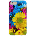 Colorful Flowers, Daisies - Blue Yellow Pink
