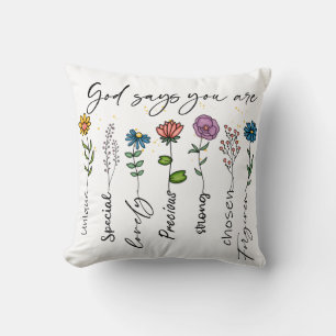  Colorful Flowers God Says You Are Sublimation Cushion