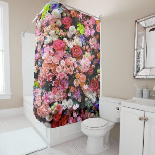 Colorful Flowers in Bloom Floral Bouquet Shower Curtain