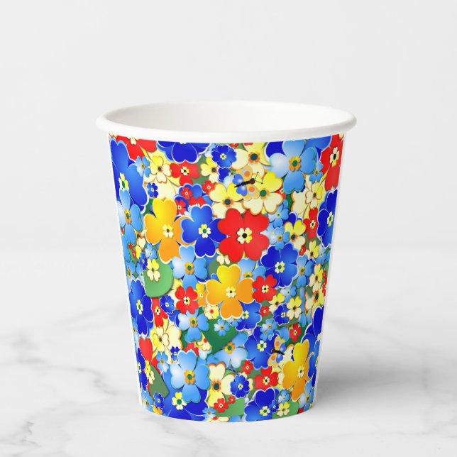 Colorful flowers Kids Birthday Party  Paper Cups (Front)