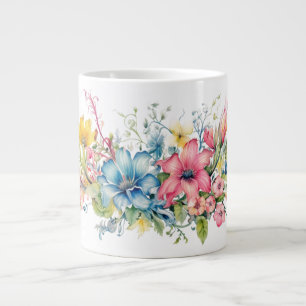 Colorful Flowers Large Coffee Mug