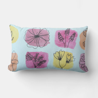 Colorful Flowers  Lumbar Cushion