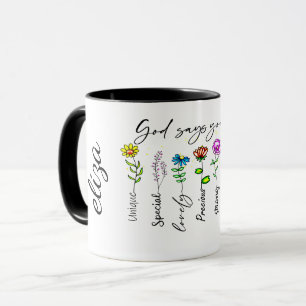 COLORFUL FLOWERS MOTIVATIONAL QUOTE MUG