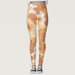 Colorful flowers pattern leggings