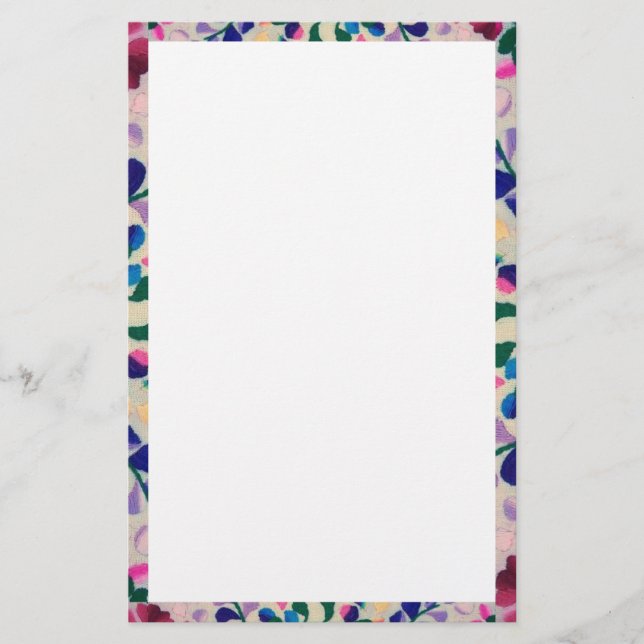 Colorful Flowers Pattern Stationery (Front)