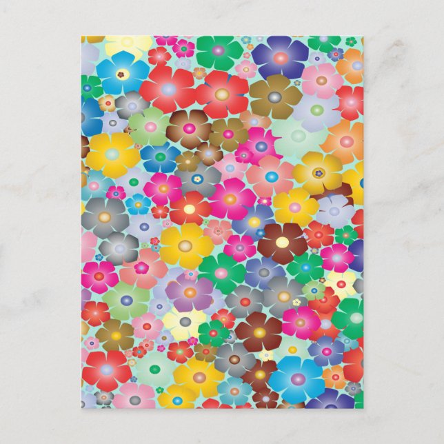 Colorful Flowers Postcard (Front)
