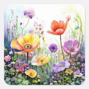 Colorful Flowers Stickers