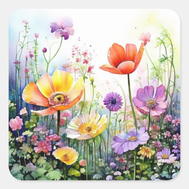 Colorful Flowers Stickers (Front)