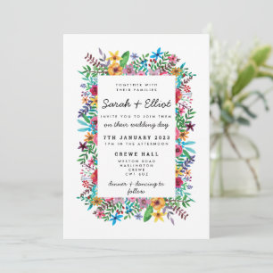 Colorful Flowers Wedding Invitation
