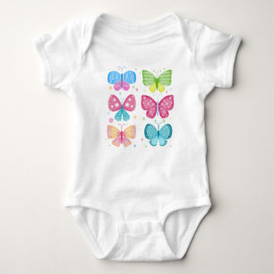 Colorful Flutter Friends Baby Bodysuit