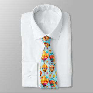 Colorful Flying Hot Air Balloon  Tie