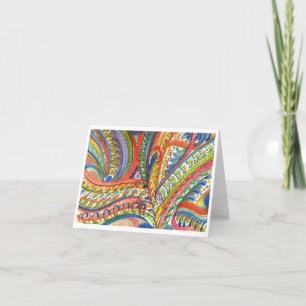 Colorful Foliage Abstract Watercolor Thank You Card